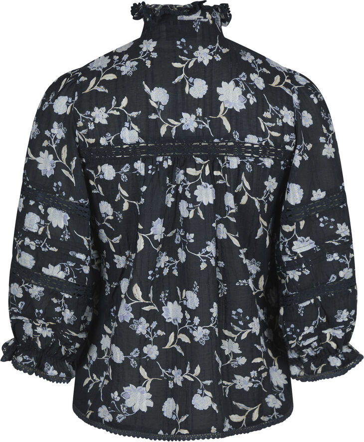 Neo Noir Lyla Night Flower Blouse Navy