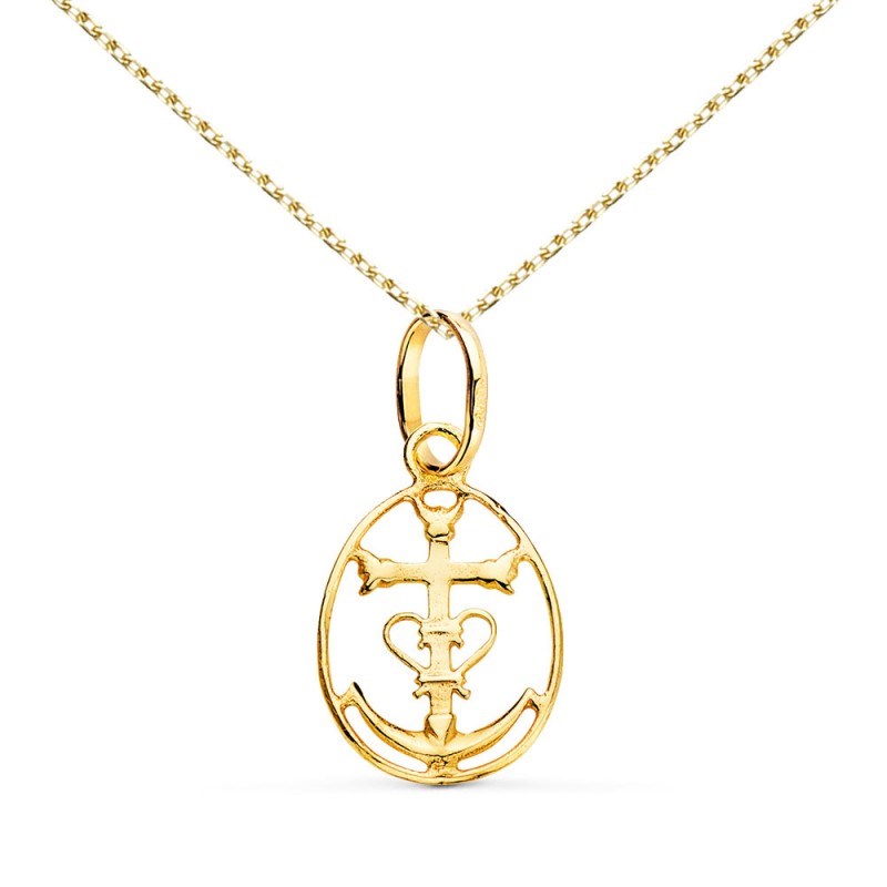 Collier - Médaille Croix Camarguaise Or 18 Carats 750/000 Jaune - Chaine Dorée