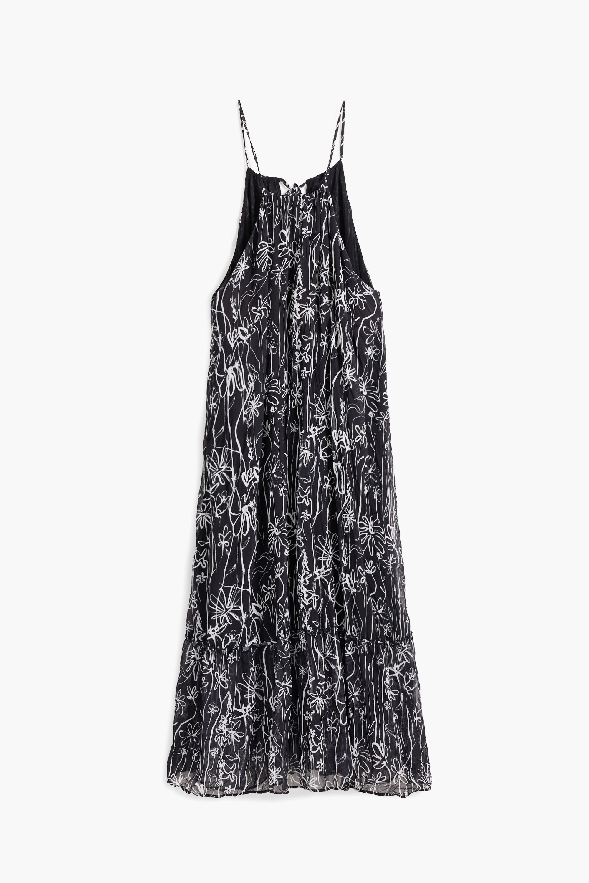 Vestido halter ilustraciones flores