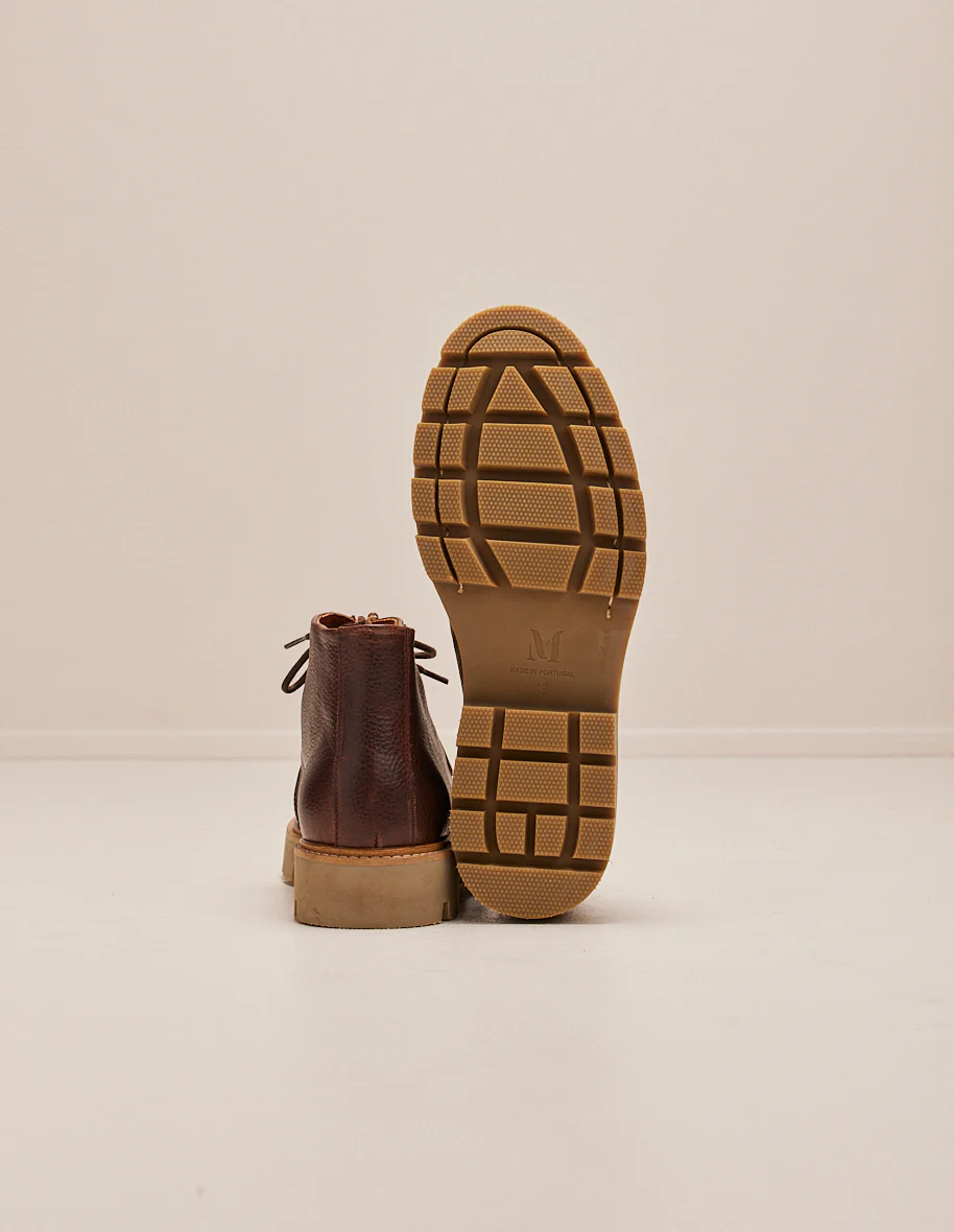 Bottines Grégoire - Cuir pull up grainé marron