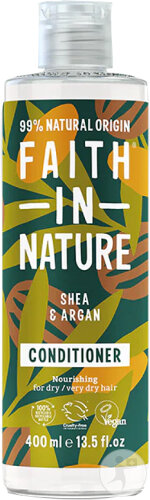 Faith In Nature Karité Et Argan Après-Shampoing Cheveux Secs À Très Secs 400ml