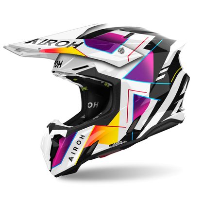 Casque cross Airoh TWIST 3 - RAINBOW 2024 - Noir / Blanc