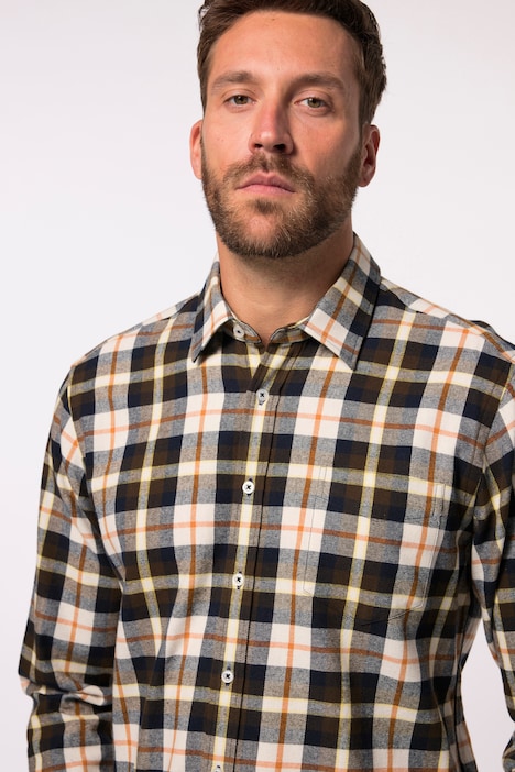 JP 1880 Karo-Flanellhemd, Langarm, Kentkragen, Modern Fit, bis 8 XL
