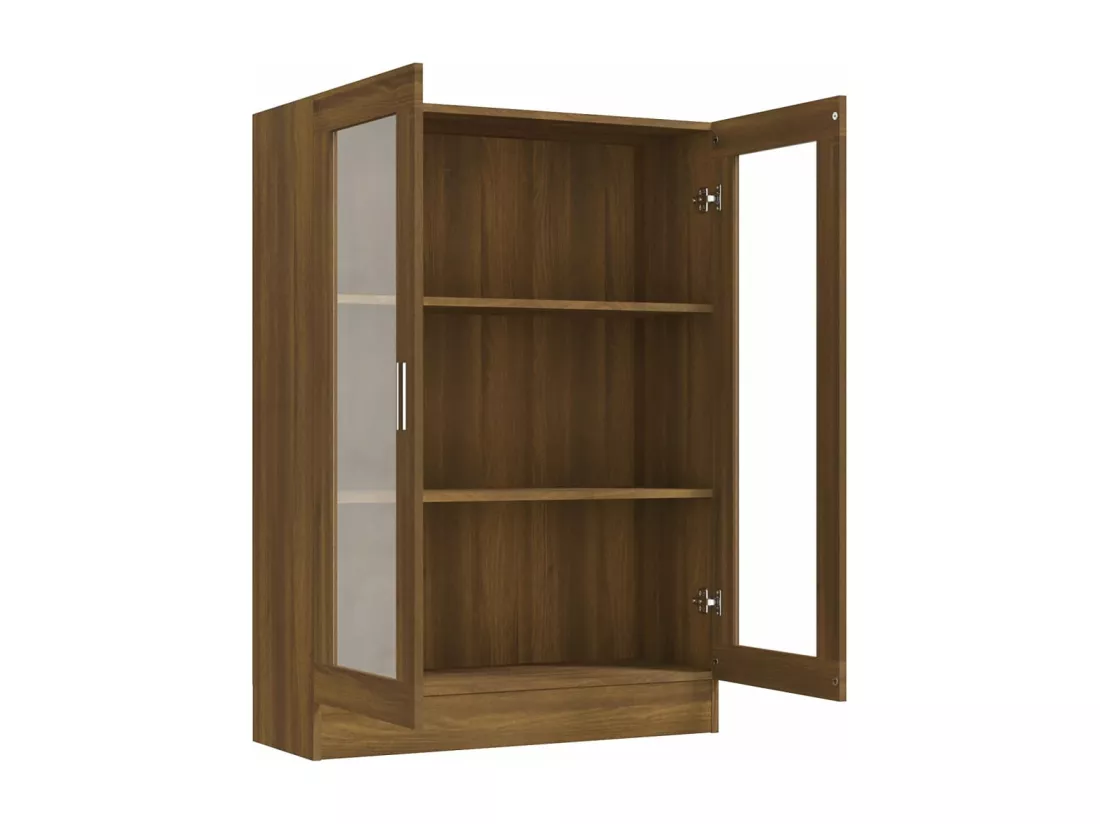 Armoire à vitrine Chêne brun 82,5x30,5x115cm Bois d'ingénierie