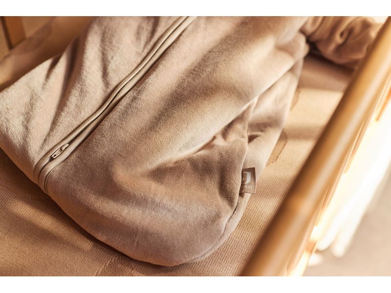Jollein Baby-Ganzjahresschlafsack Milky Coffee 110 cm Gefütterter Schlafsack ohne Ärmel
