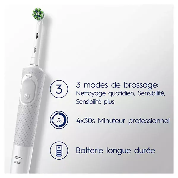 Escova de dentes elétrica Oral-B Vitality Pro branca com 1 cabeça de escova.