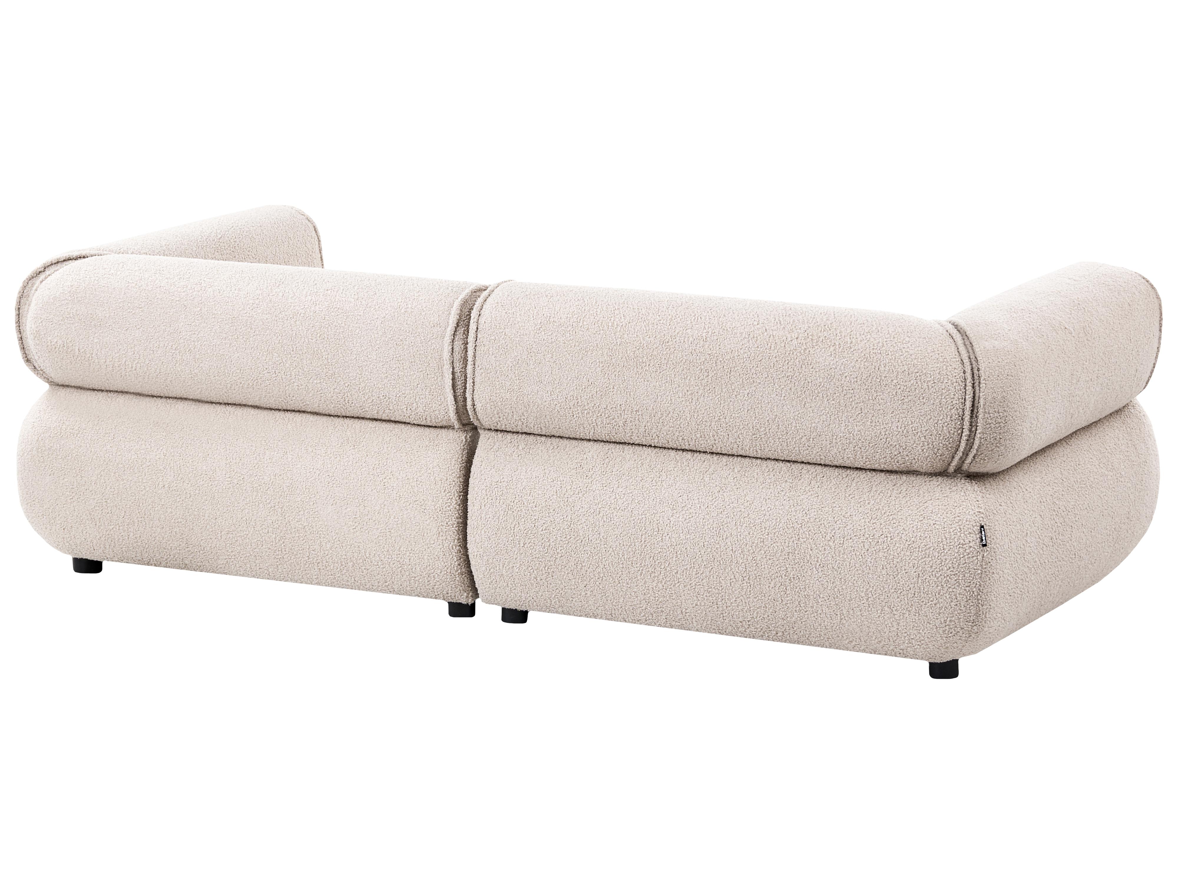 Bank 3-zits SALLA Bouclé Beige met ottomaan