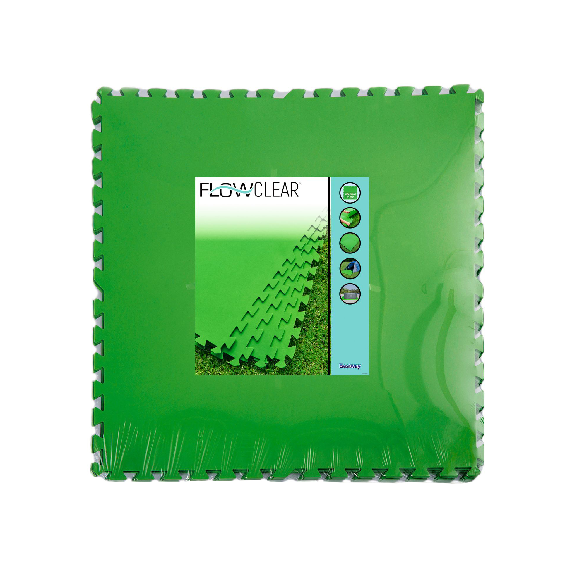 Pool Bodenschutz Fliesen grün 9er Set 78 x 78 cm