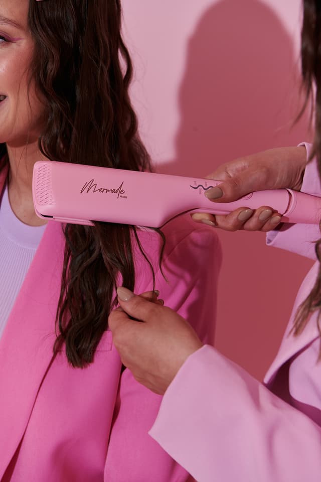 Mermade Double Waver krøllejern 4102 (lyserød)