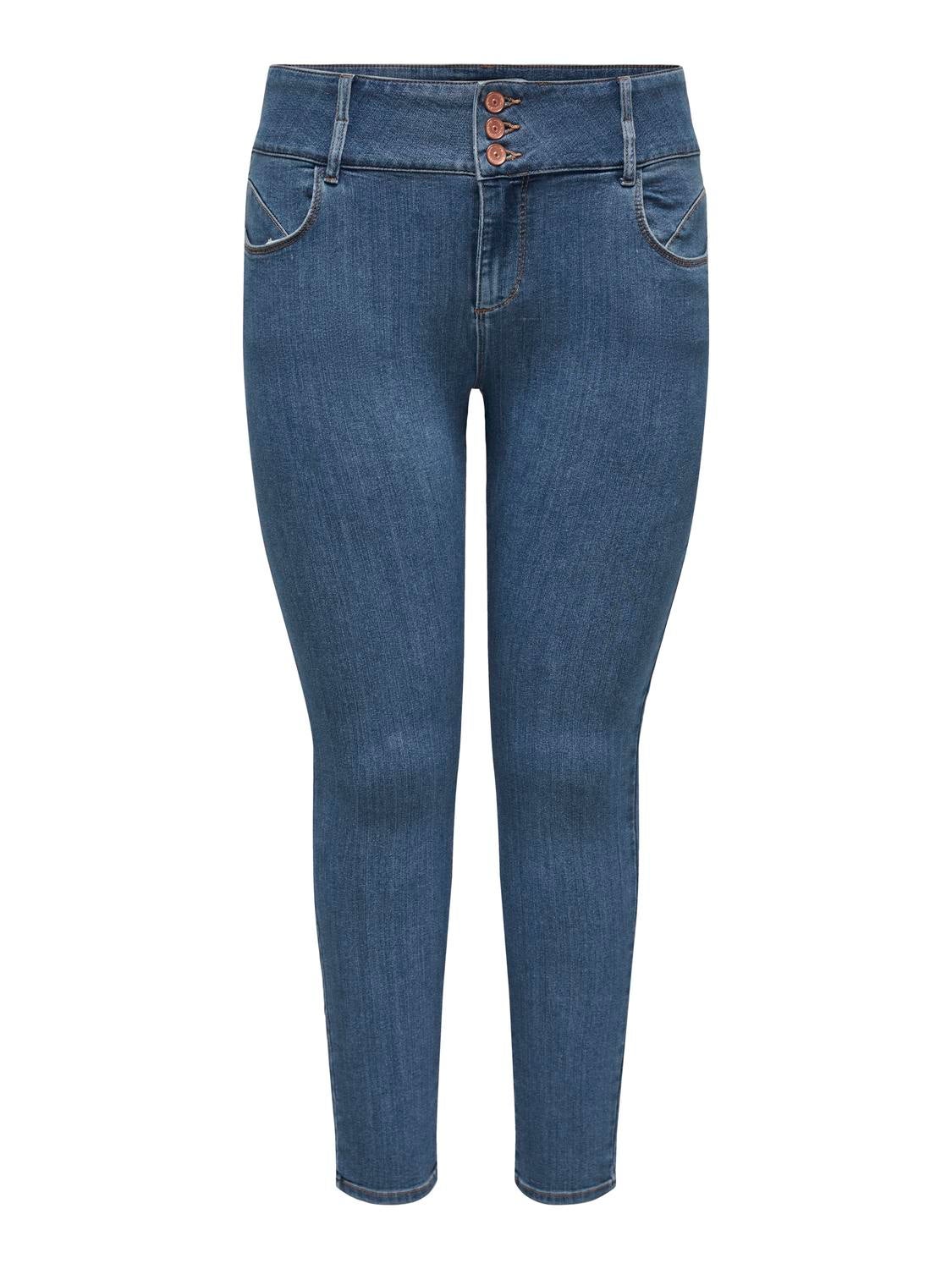 CARANNA Mittlere Taille Skinny Fit Jeans Medium Blue Denim