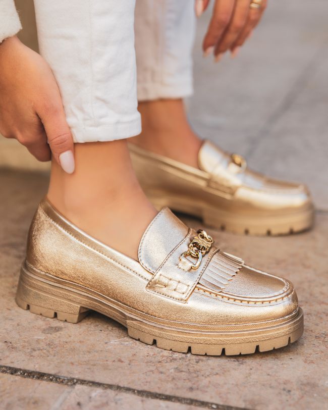 Mocassin femme doré - Livia