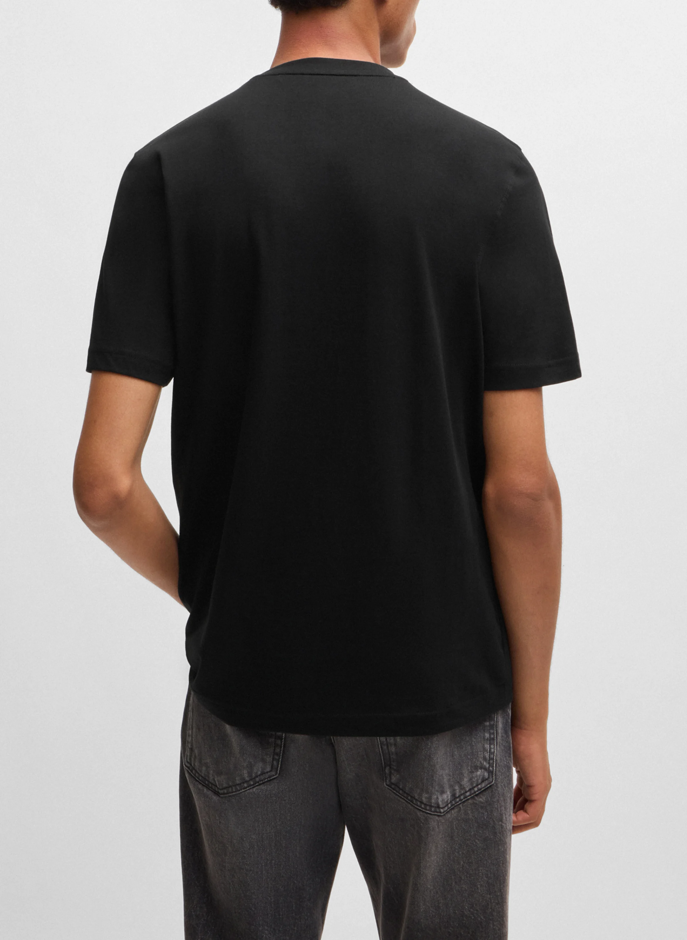 Tee-shirt col rond en coton | Noir