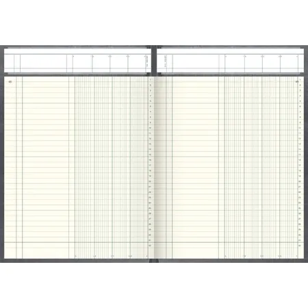 BRUNNEN Spaltenbuch mit Seitenzahlen, grau, A4, 96 Blatt