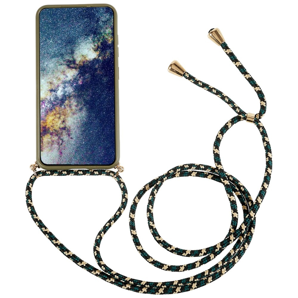 Samsung Galaxy S23 5G Necklace Bio Gummi Case Hülle Eco Friendly Nachhaltig Kompostierbar   Handykette (150cm) - Dunkelgrün