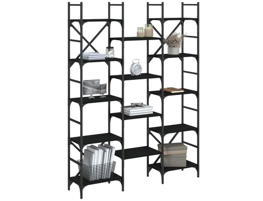 VIDAXL - Bibliothèque noir 127,5x28,5x172,5 cm bois d'ingénierie