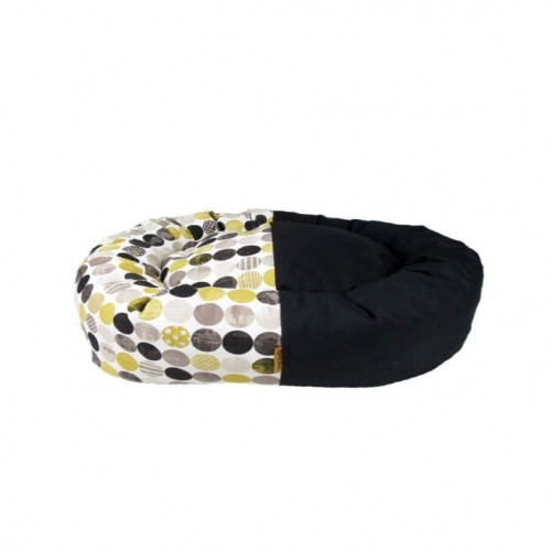 Berço para cachorro Donuto Dots, preto
