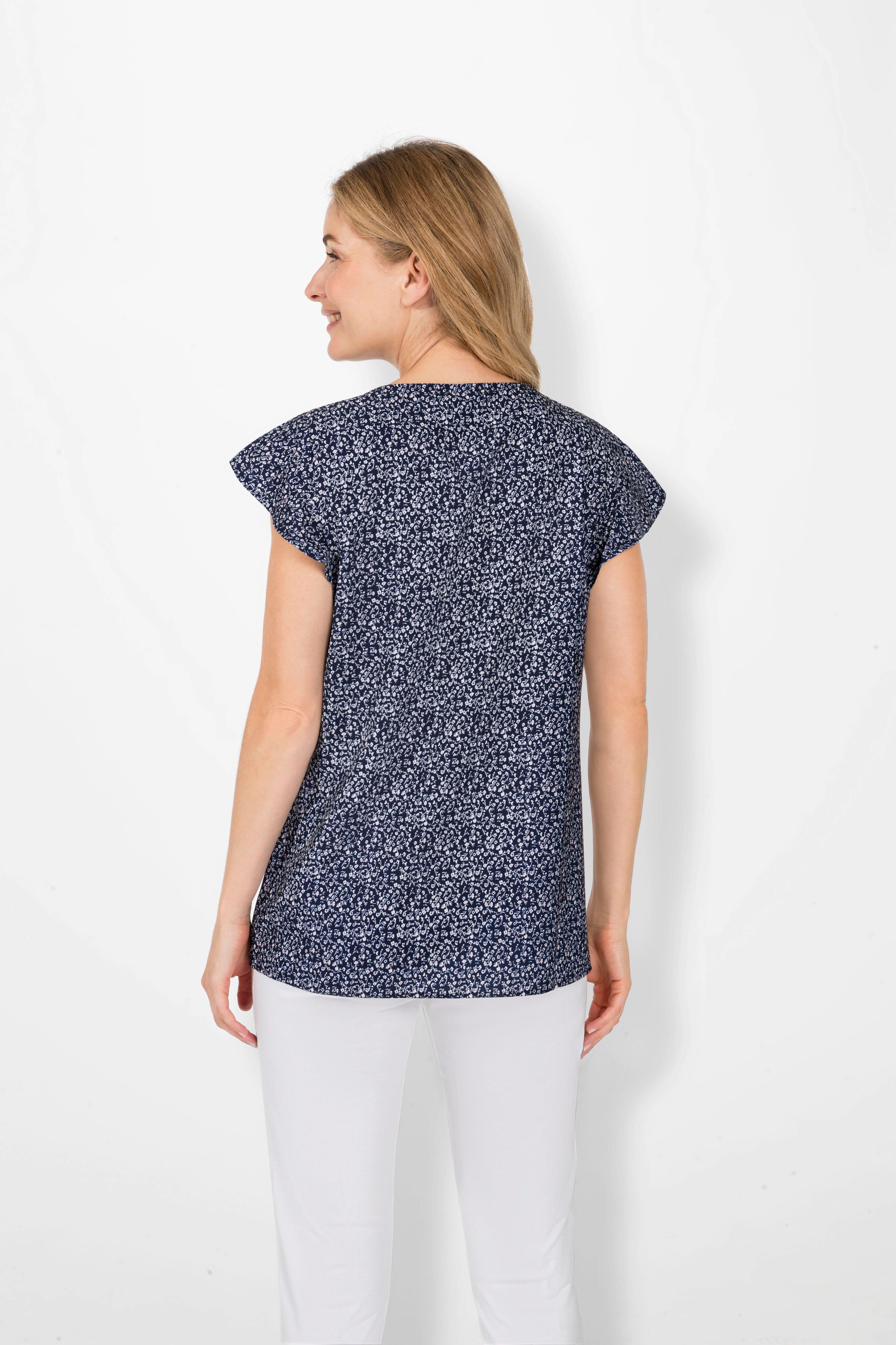 Tunika im Millefleurs-Print mit Flügelärmeln
