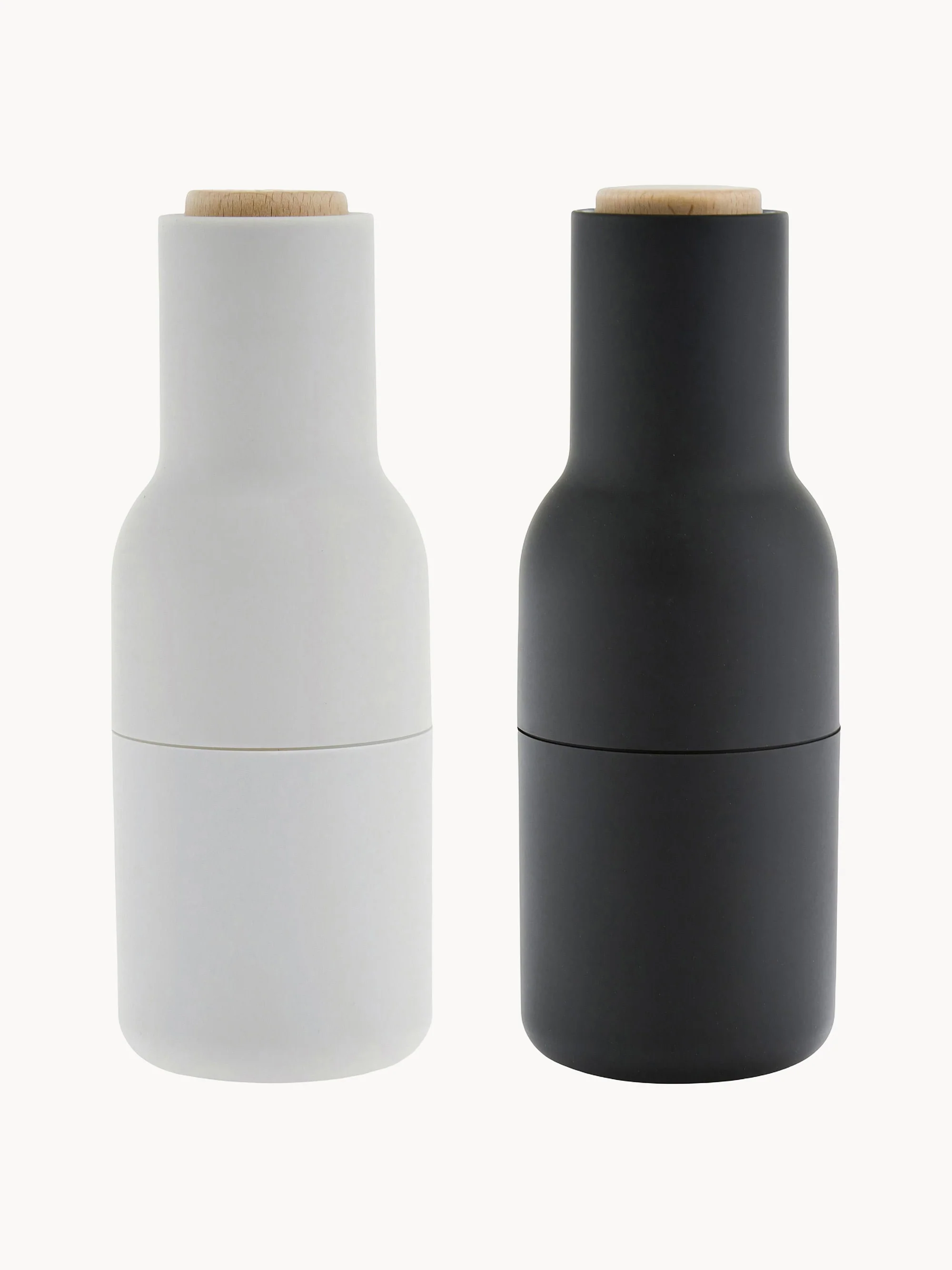 Zout- en peperstrooier Bottle Grinder met beukenhouten deksel, 2-delig