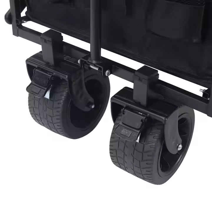 (150L) Faltbarer Leiterwagen Outdoor Bollerwagen Transporthilfe für Camping   Festivals mit Bremsen / Erweiterung - Schwarz