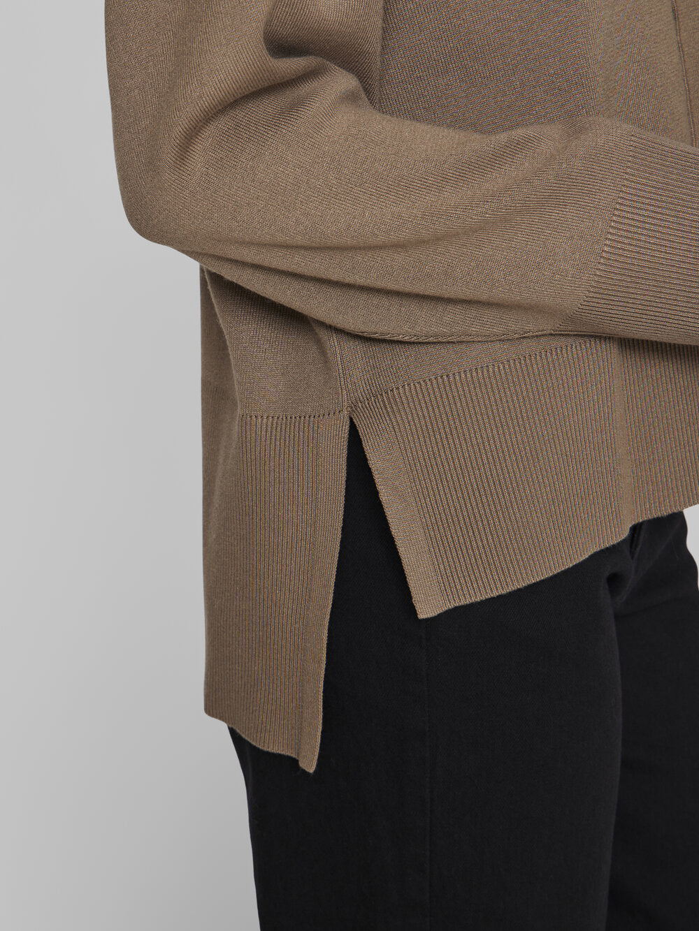 Vila  Viostria Rollneck L/S striktrøje - Fossil