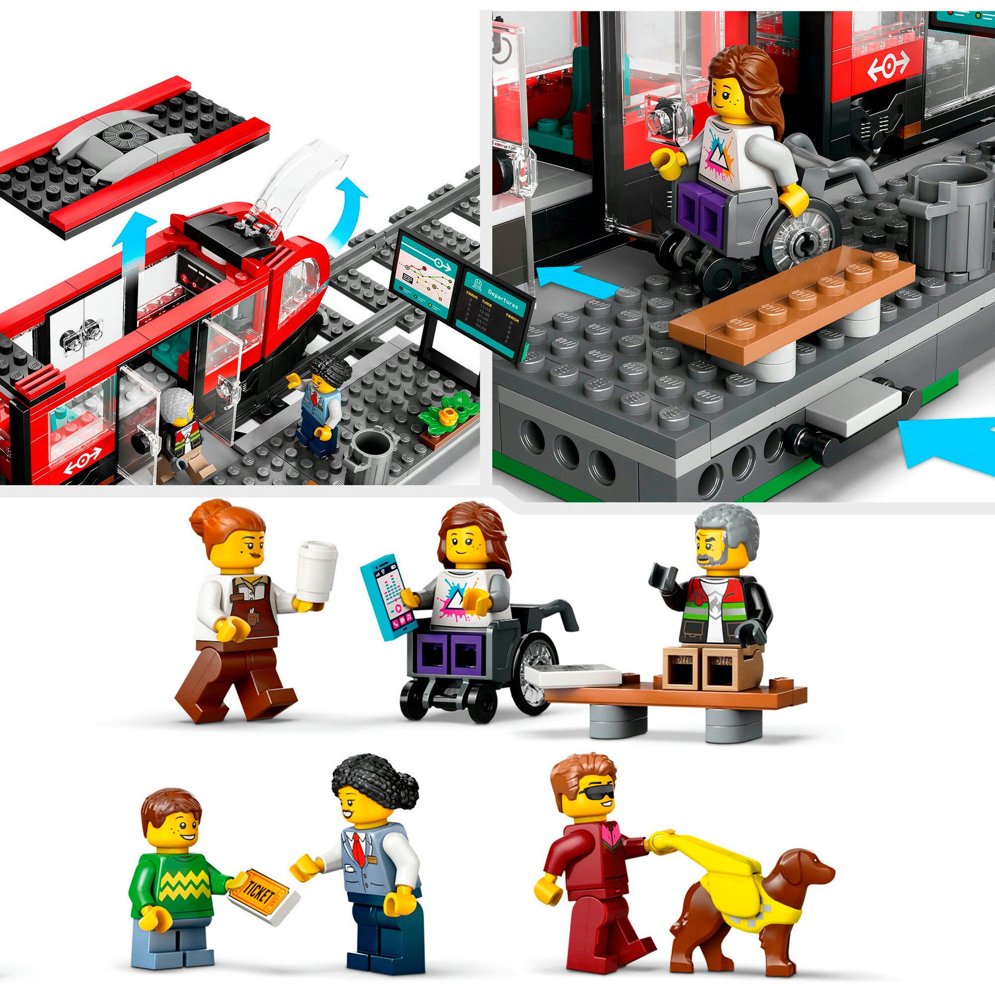 LEGO Konstruktionsspielzeug City Straßenbahn mit Haltestelle