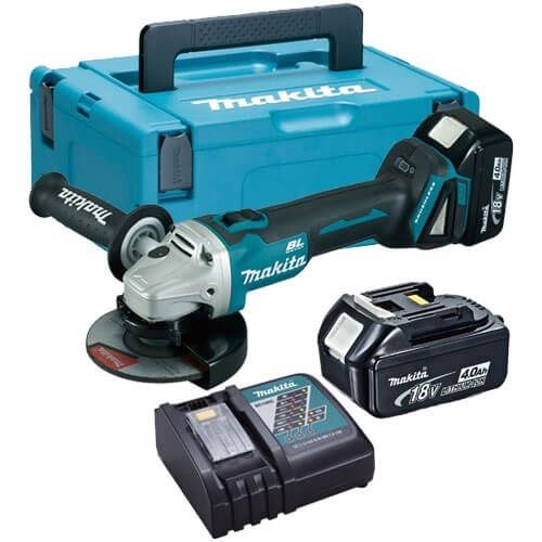 Makita DGA504RMJ 18V Li-ion accu haakse slijper set (2x 4.0Ah) in Mbox - 125mm - koolborstelloos