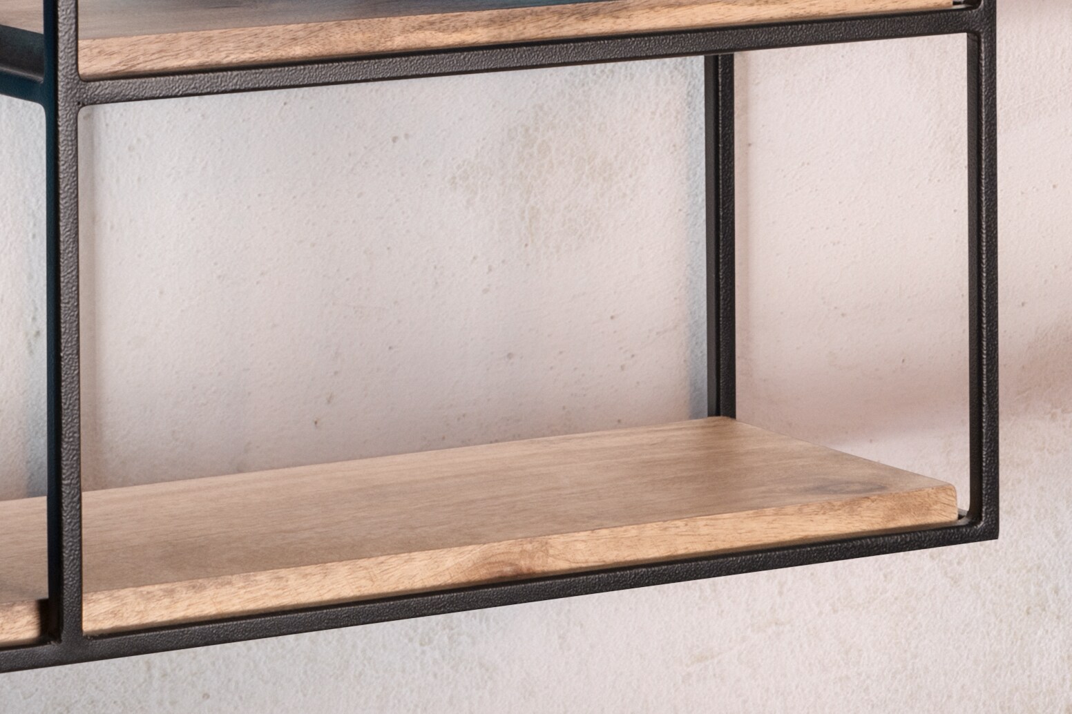 Wandregal FineBuy Hängeregal Holz Metall 60x40x18 cm Regal Rechteckig Massiv