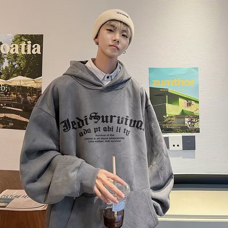 Bay Go Mall - Hoodie met kruisprint en letters