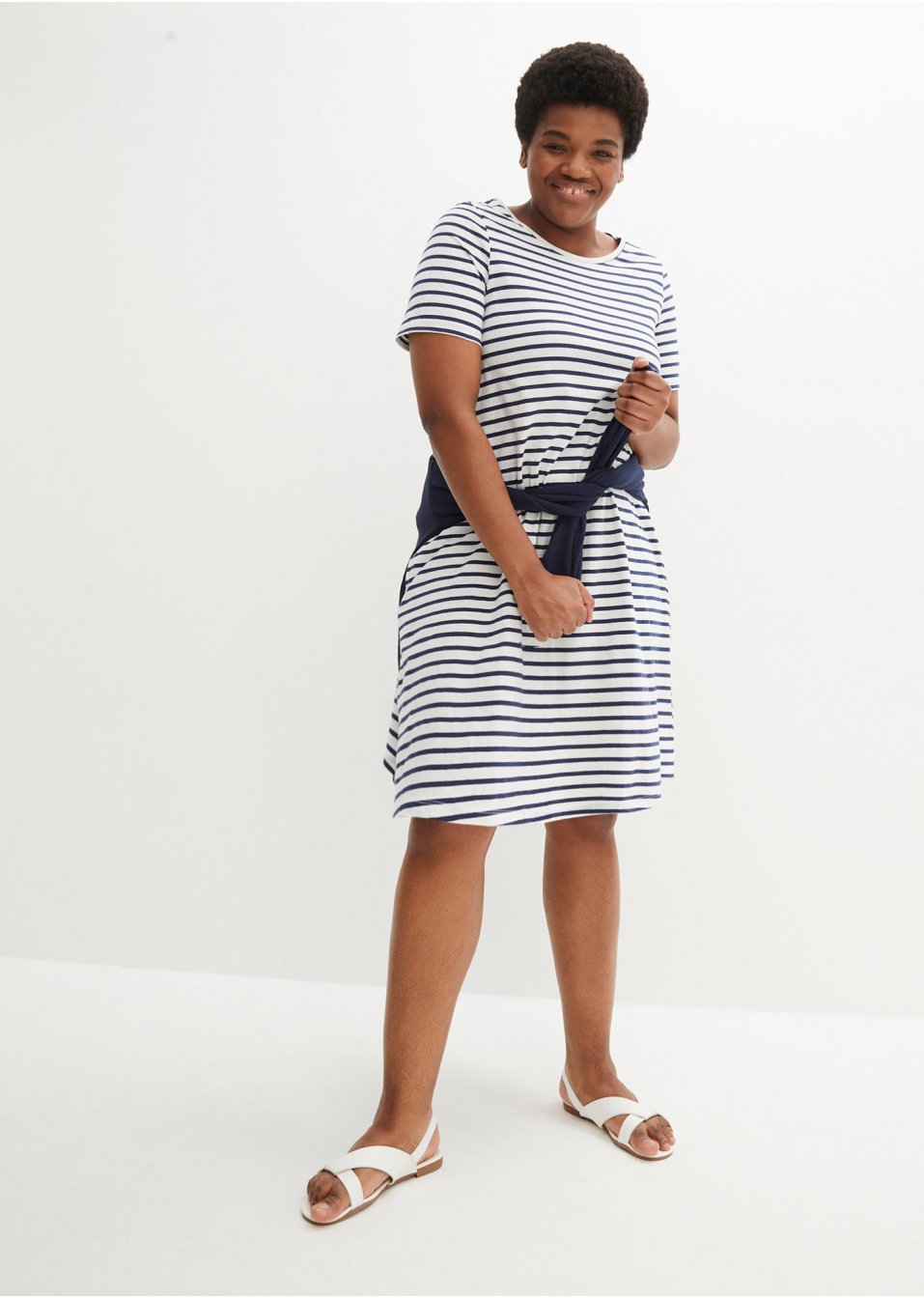 Robe en fil flammé avec poches en coton, longueur genou