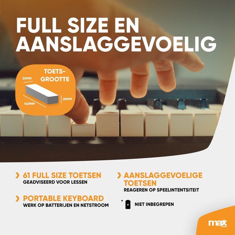 Rhapsody61P - Keyboard Set - Zwart - Inclusief Bankje en Standaard
