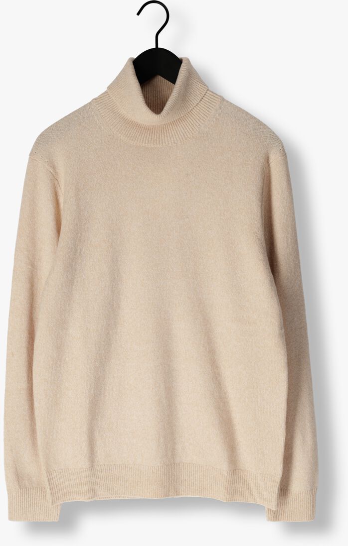 beige profuomo trui pullover roll neck wool blend