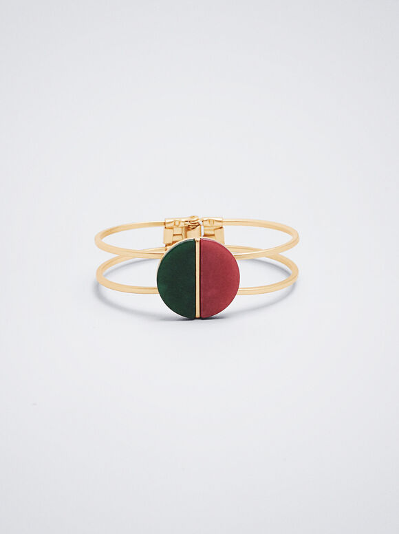 Pulseira rígida com pedra - Multicolorida