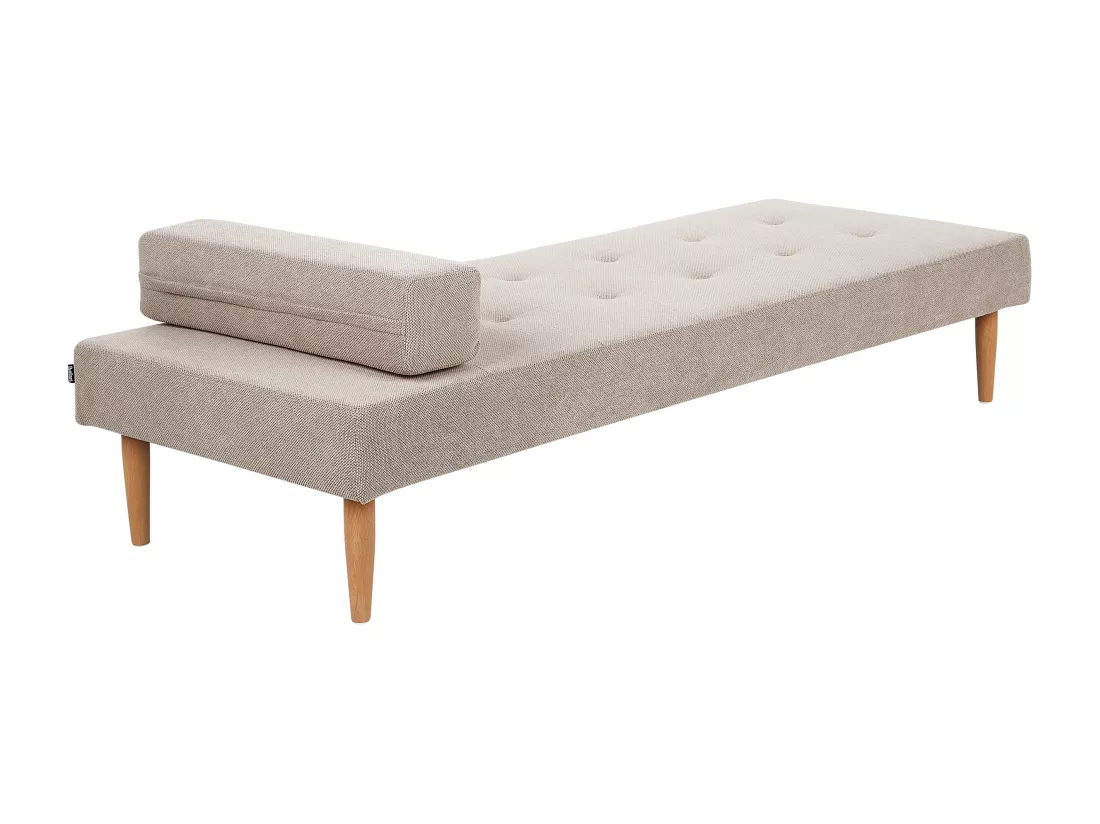Chaise longue en tissu beige NIORT