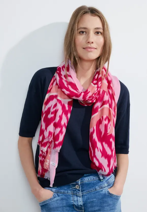 Print Modalschal - pink sorbet