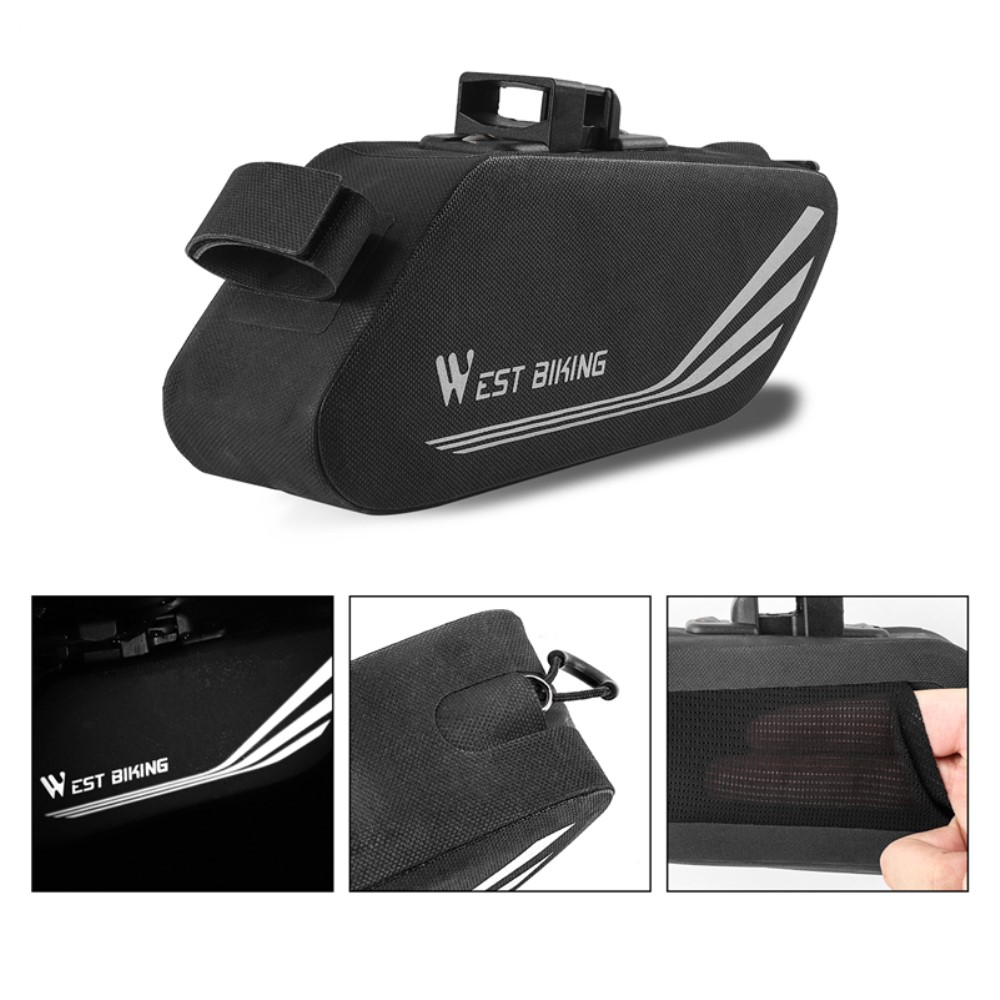 (1L) Wasserabweisende Universal Gravel Bike Satteltasche für das Fahrrad Velo - Schwarz
