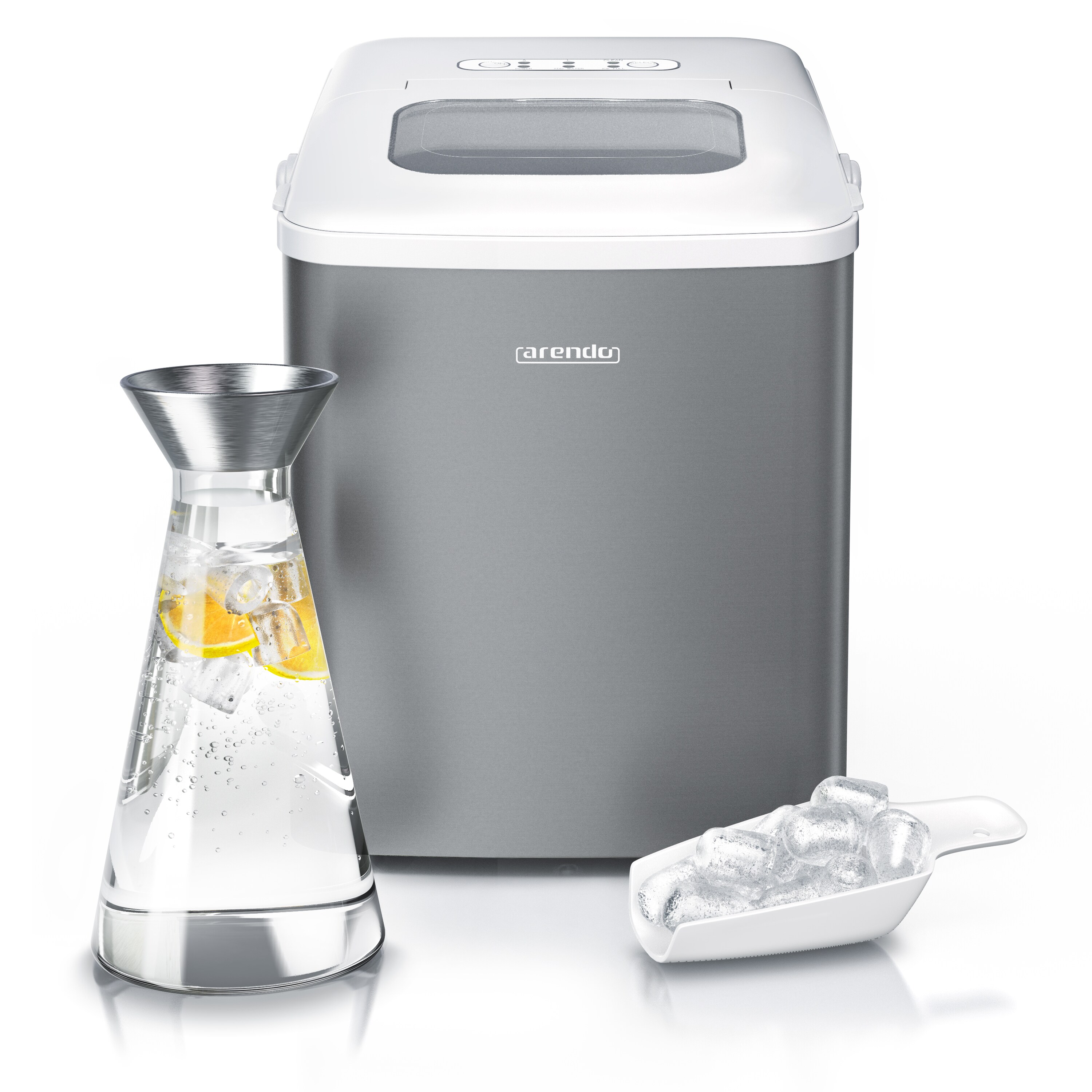 Arendo Eiswürfelmaschine 120W mit 1,5L Behälter Eiswürfelbereiter, 9 Eiswürfel in 9 Minuten