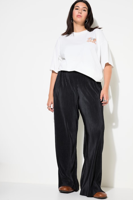 Hose, Wide Legs, High Waist, Plissee