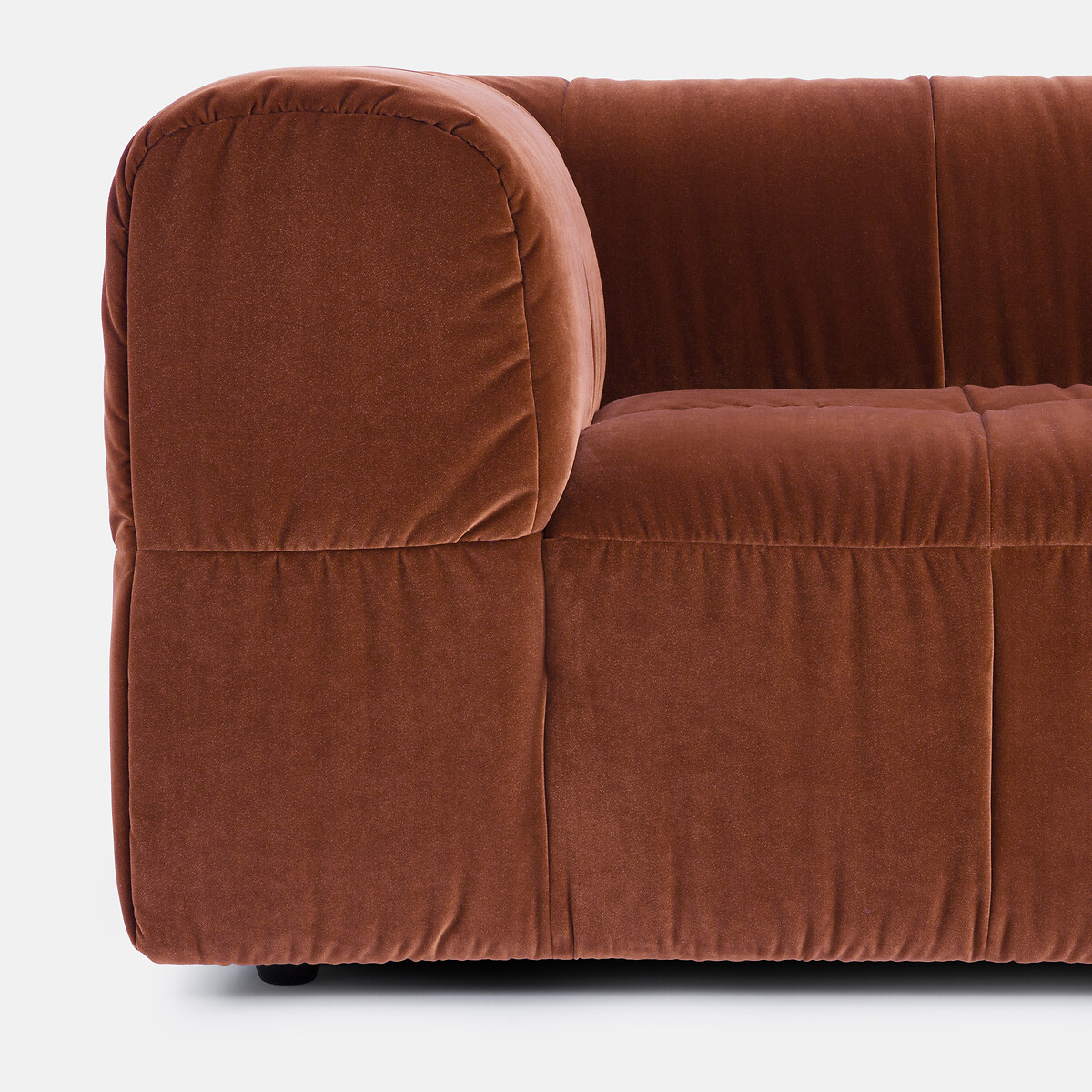 LA REDOUTE INTERIEURS<br>Veludo superior reto de 3 lugares, LIZZY