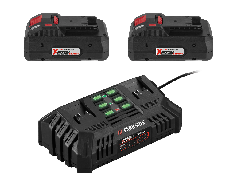 Set van 2 smart accu's 20 V - 4 Ah en 1 acculader - 4,5 A