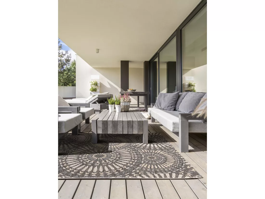 Tapis d'extérieur & intérieur River Bleu 100x150 cm