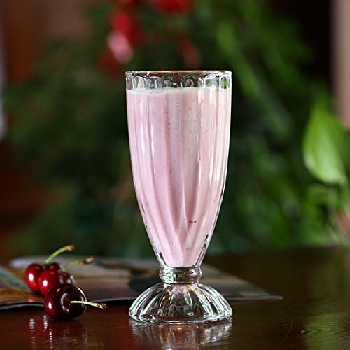 (350ml) Geripptes Dessert Glas Coupe Eisbecher Schale für Milchshakes / Glace / Frappé - Transparent