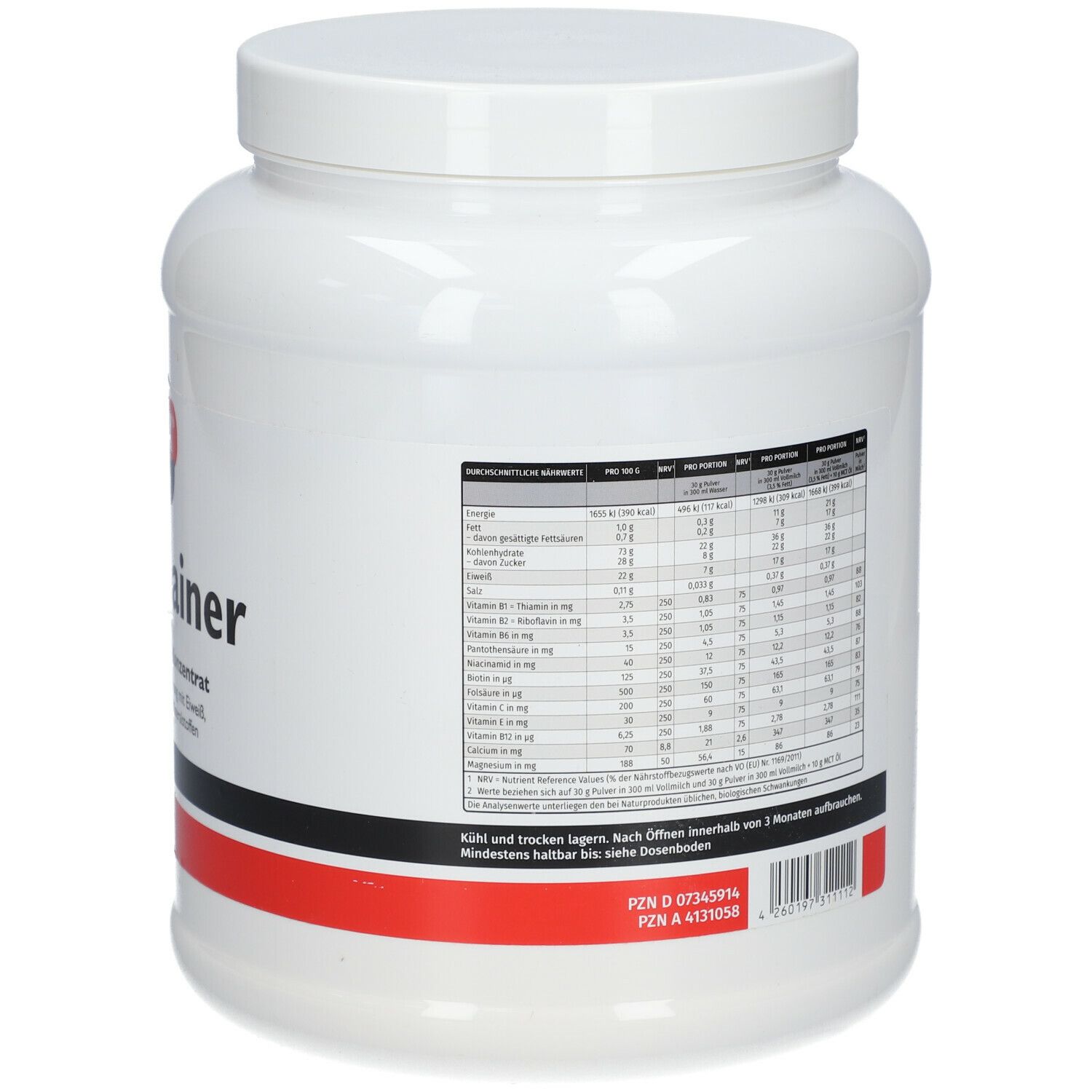MEGAMAX® Power & Sport Weight Gainer Kohlenhydrat-Eiweiß-Konzentrat Vanille-Geschmack