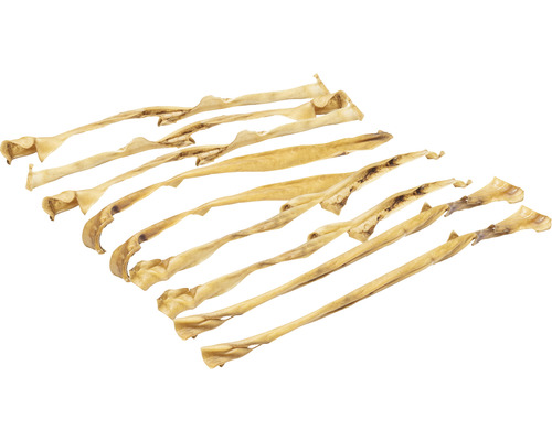 Beeztees Beef Scalp Dog Snack Strips, voordeelverpakking van 10 kauwsnacks, ca. 70 cm