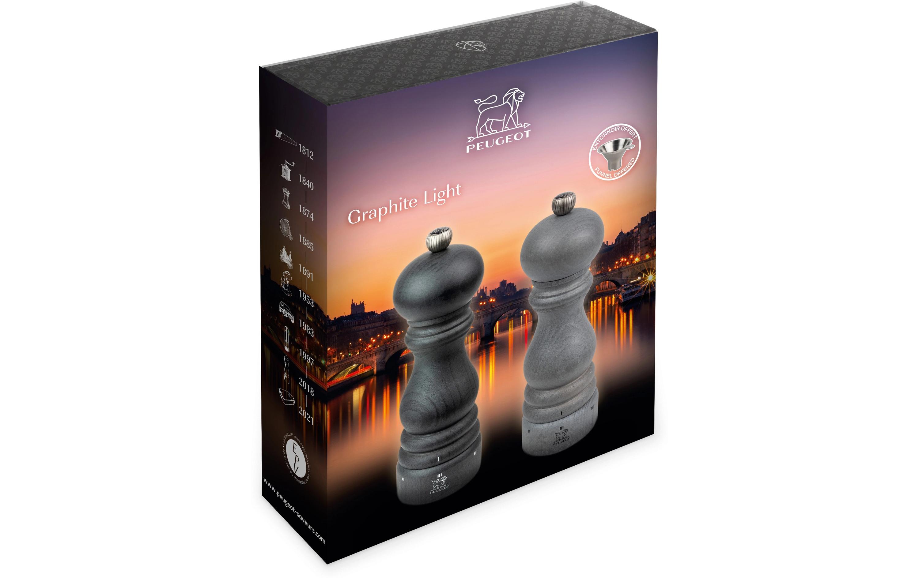 Gewürzmühle Paris Duo 18 cm, Grau<br>Pfeffermühle und Salzmühle