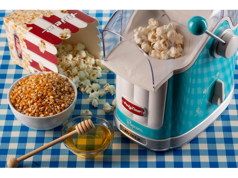 Ariete Popcorn Maschine Party Time ARI-2958-BL Blau/Weiss Popcornmaschine im Retro-Design