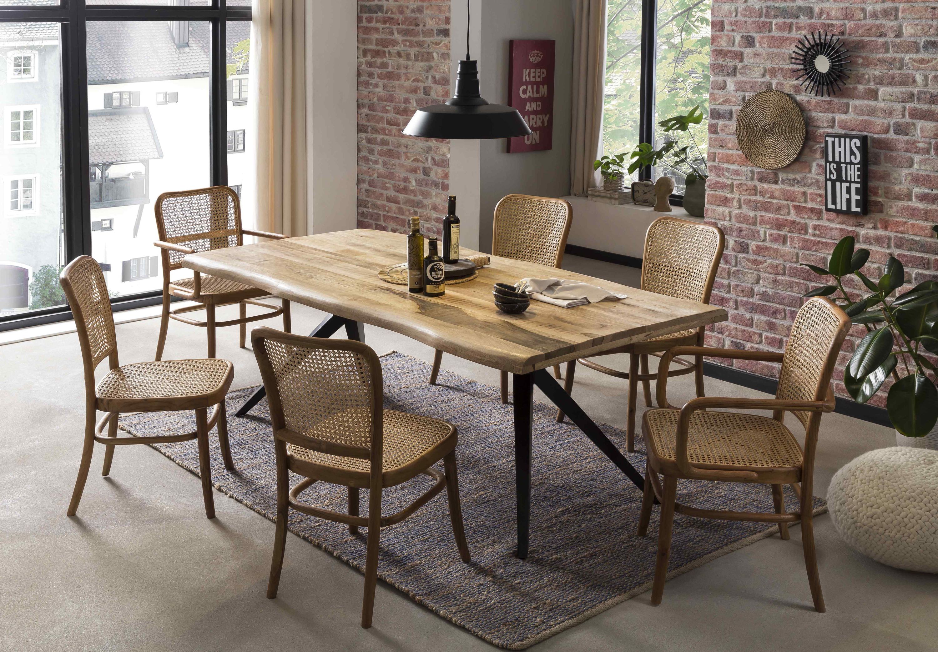 Tisch 200x100 Mango Metall Holztisch Esstisch Küchentisch Speisetisch Esszimmer