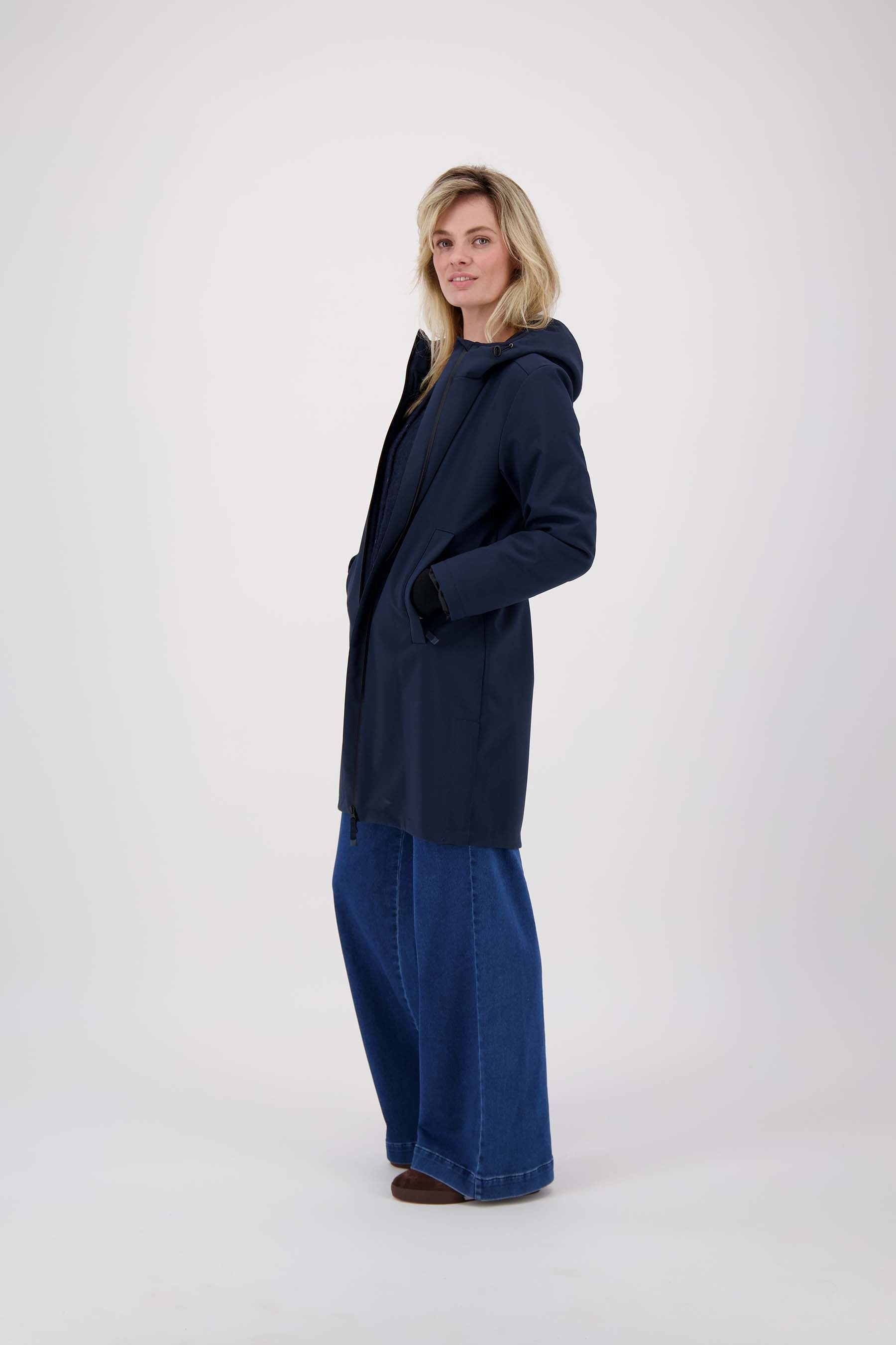 lange softshell jas met zachte binnenkant