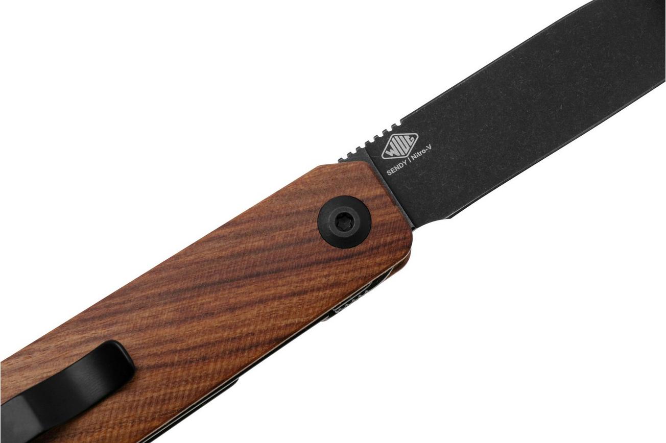 CIVIVI Sendy C21004A-2 Blackwashed Nitro-V, Guibourtia Wood, zakmes, Ben Petersen design