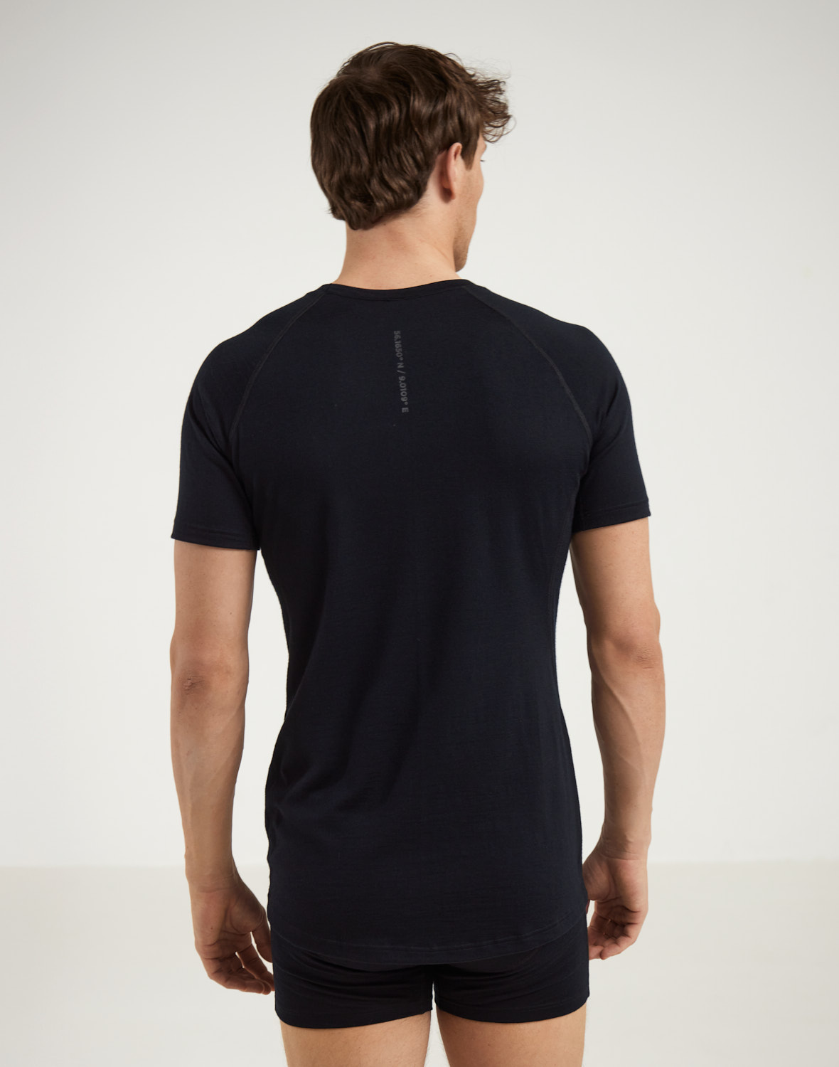 T-shirt van merinwol voor heren in Mos