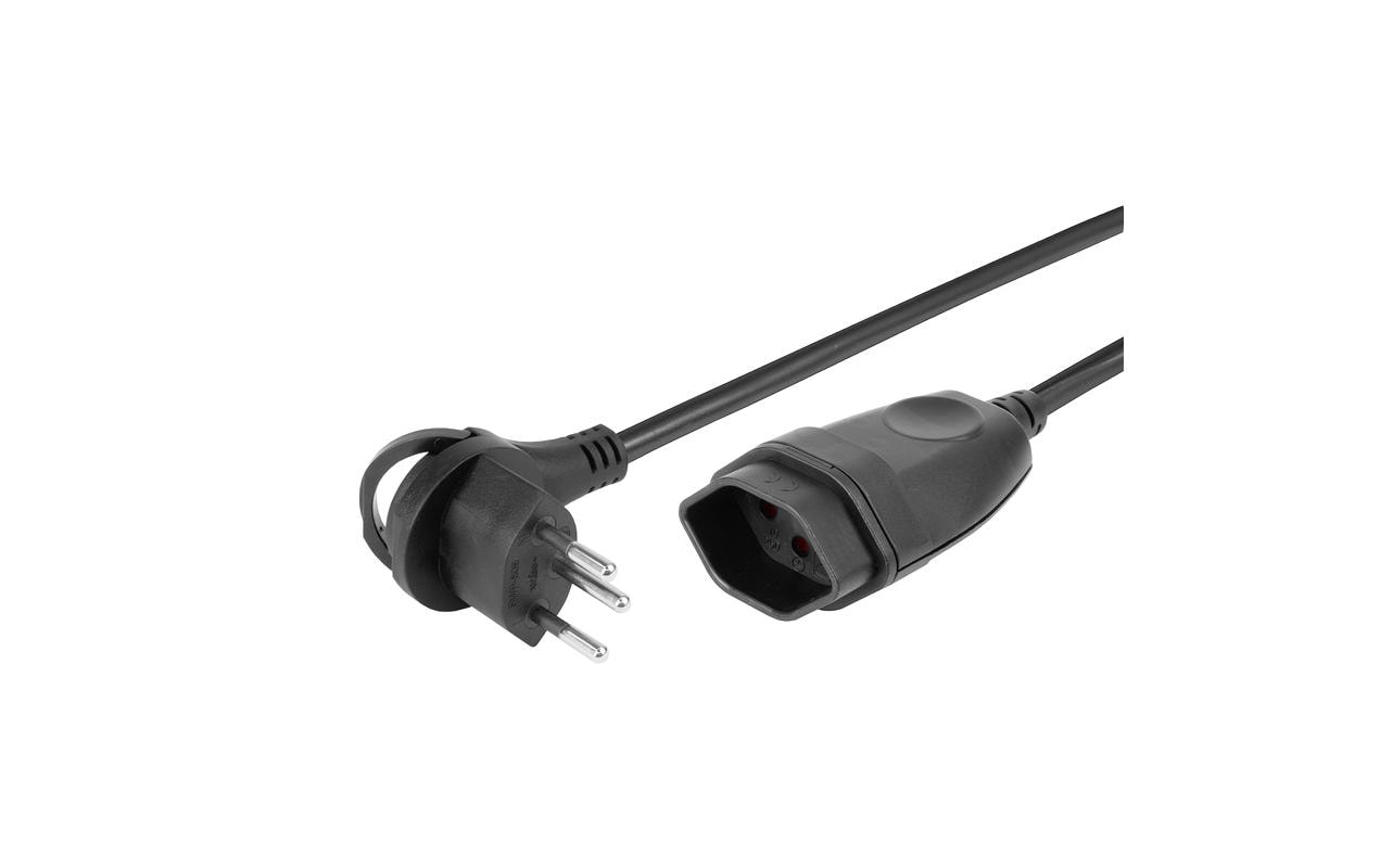 Verlängerungskabel T12/T13, 3 m SchwarzSchwarzes Verlängerungskabel mit Flach-Winkelstecker